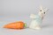 Ceramic Easter Bunny Rabbit Carrying Carrot Stick Salt and Pepper Shakers, Gift for Her, Gift for Mom, Kitchen Décor, Spring Décor